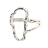 Large Sterling Silver Lake Tahoe Outline Ring- Size 8.75